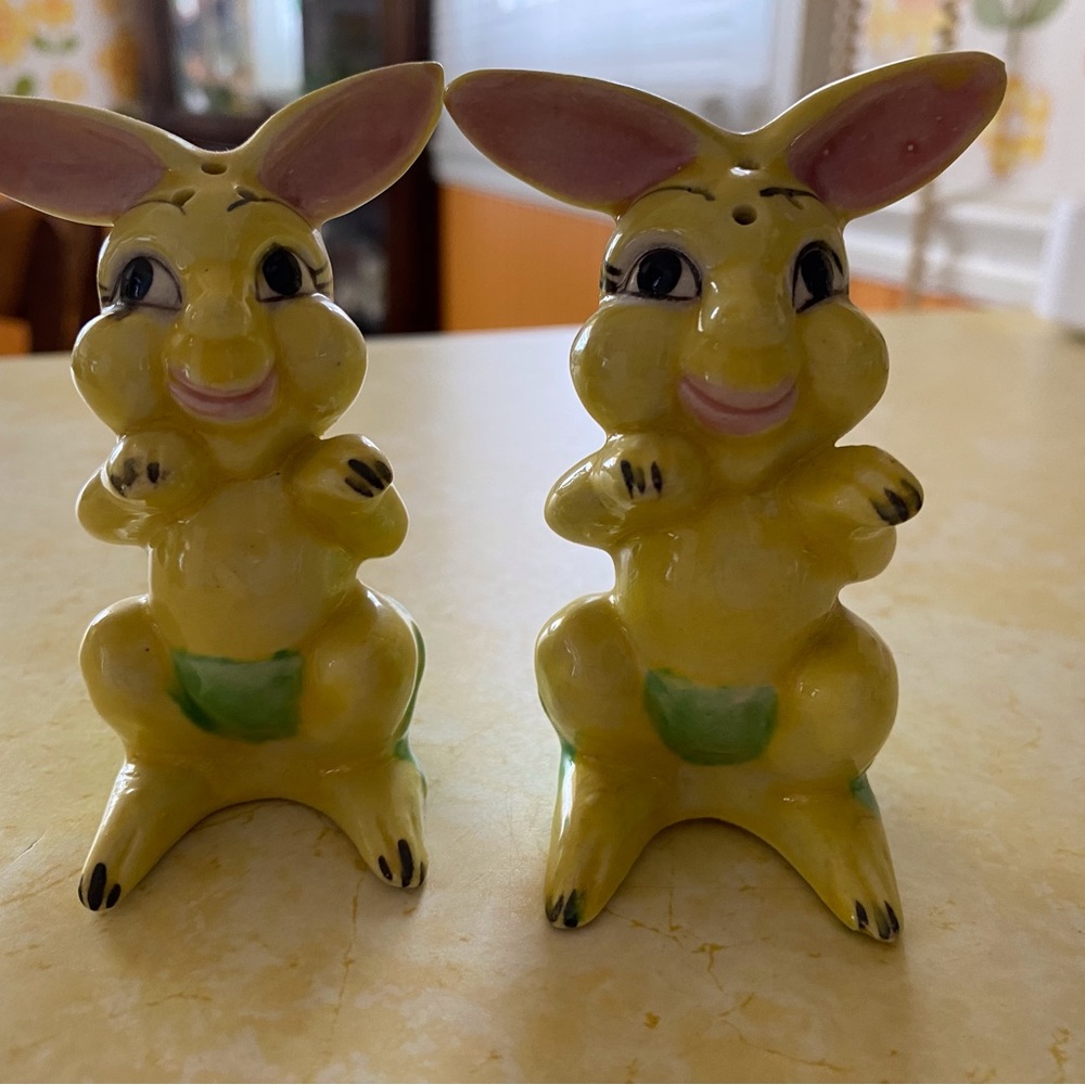 Vintage Bunny Salt and Pepper Shakers